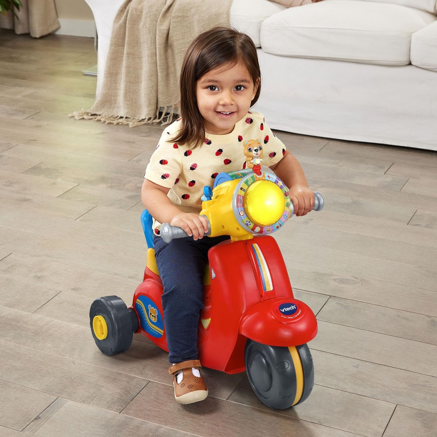 image:imageVTech 2in1 Map and Go Scooter for Toddlers PinkRed