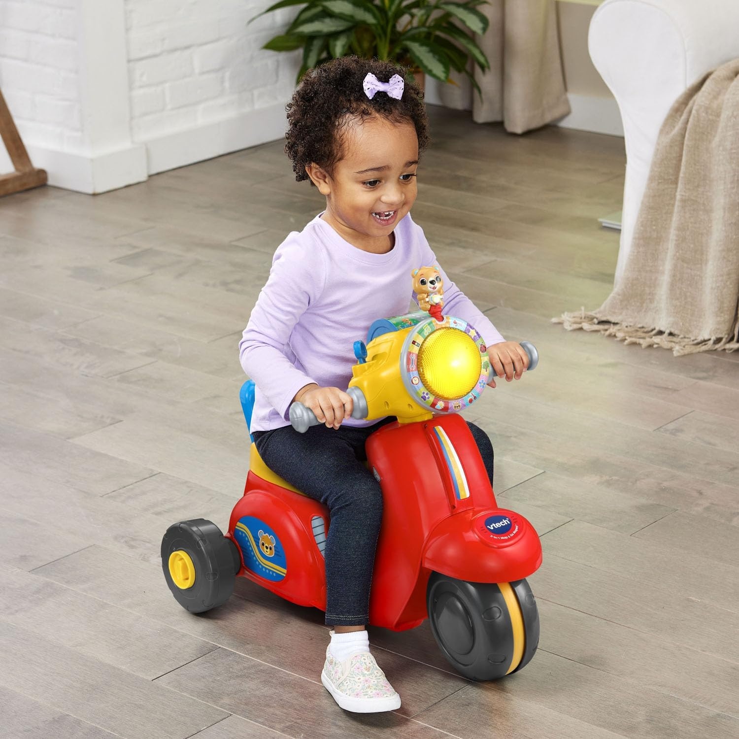 image:imageVTech 2in1 Map and Go Scooter for Toddlers PinkRed