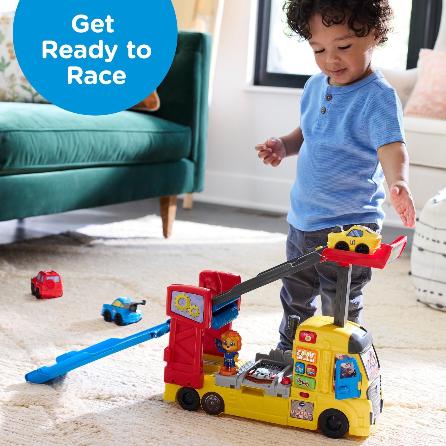 image:imageVTech 3in1 Race and Repair Hauler Interactive Toddler Toy