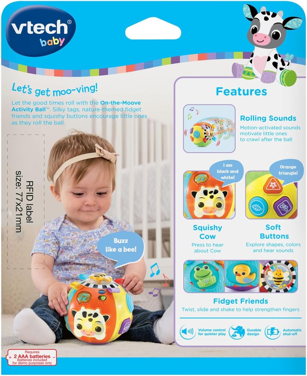 image:imageVTech Baby OntheMoove Activity Ball with Textures PinkOrange