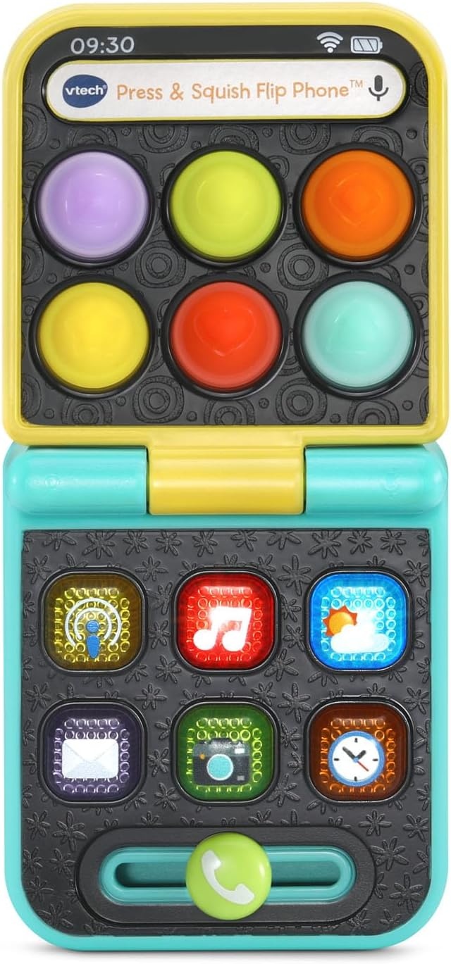 image:imageVTech Baby Press and Squish Flip Phone Toy with Lightup Popping Buttons