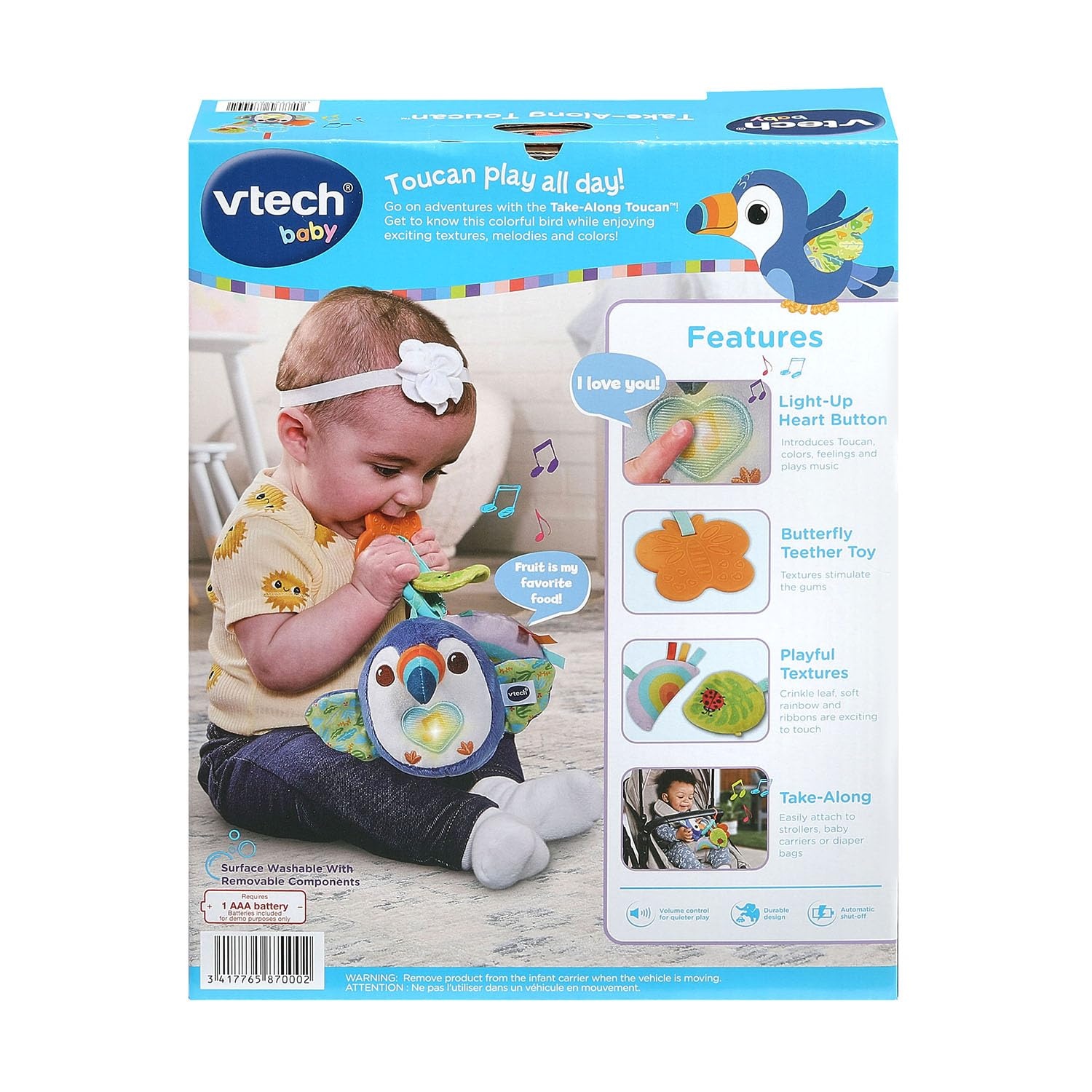image:imageVTech Baby TakeAlong Toucan Plush with Music and Teether Toy