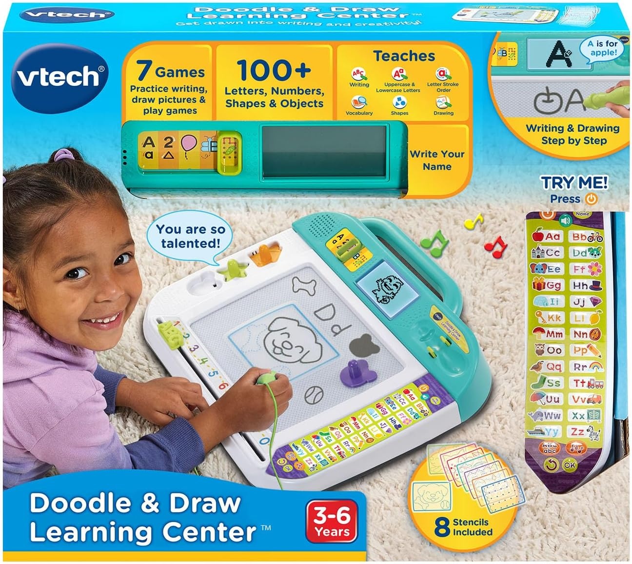 image:imageVTech Doodle and Draw Learning Center with Stencils and Stamps for Kids