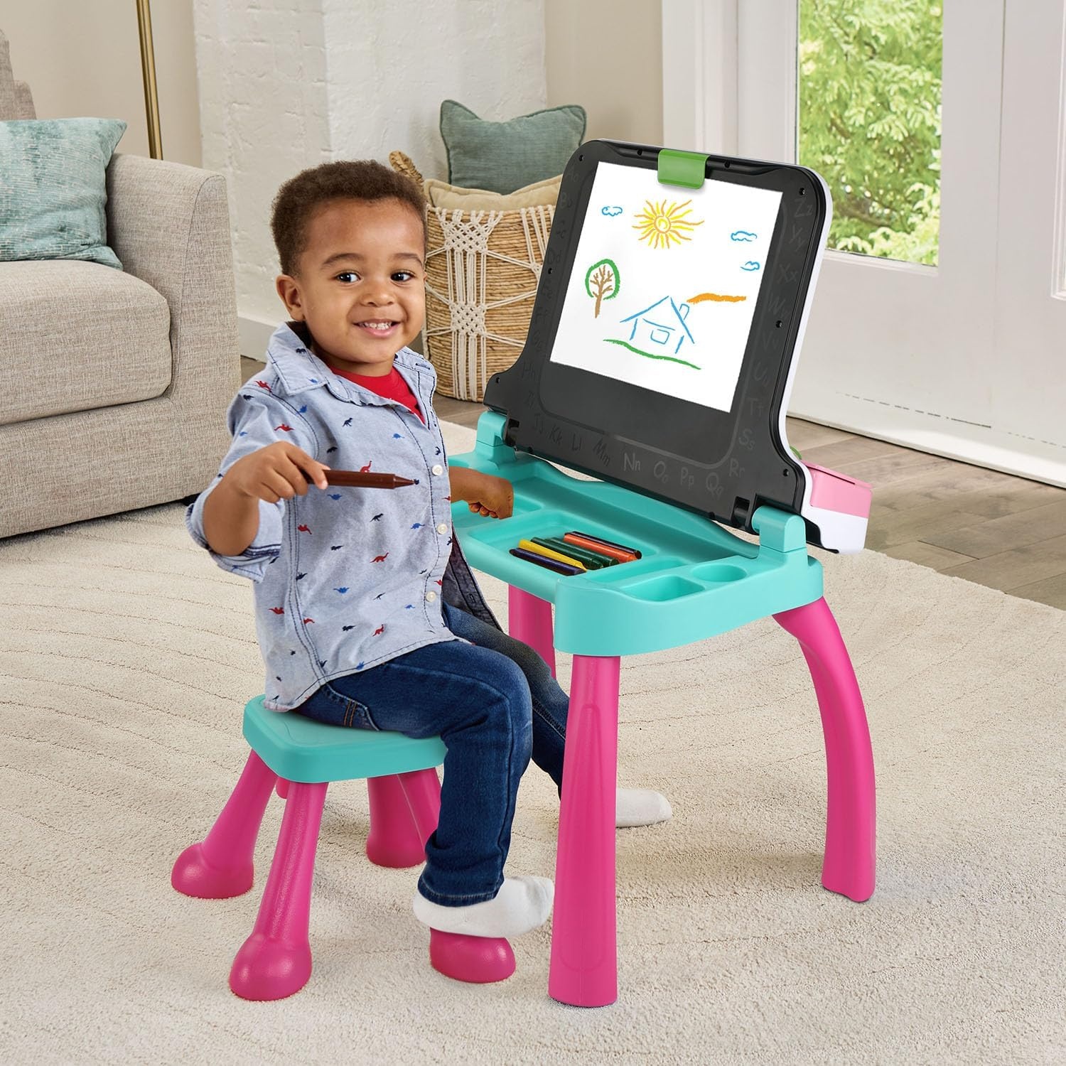 image:imageVTech Explore and Write Deluxe Activity Desk Frustration Free Packaging BluePink