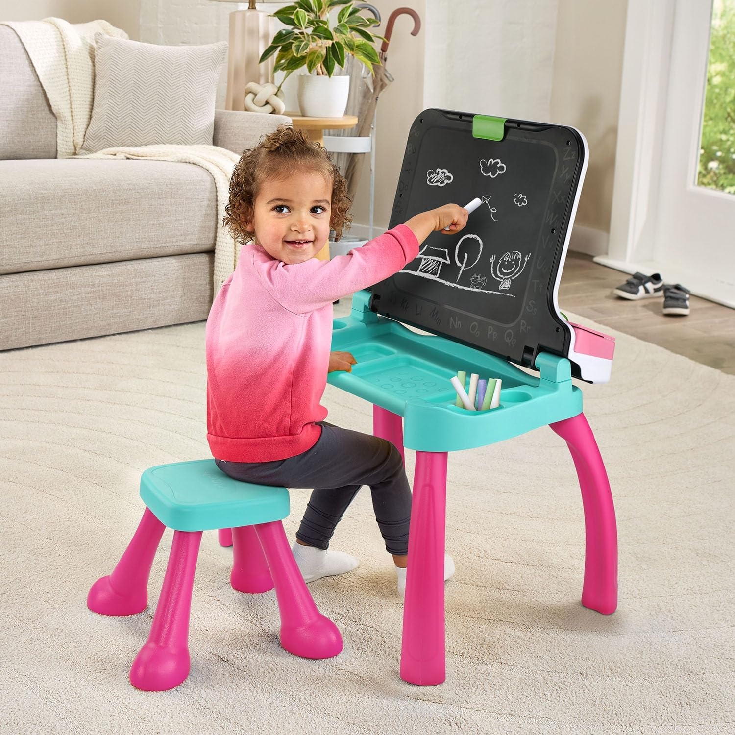image:imageVTech Explore and Write Deluxe Activity Desk Frustration Free Packaging BluePink