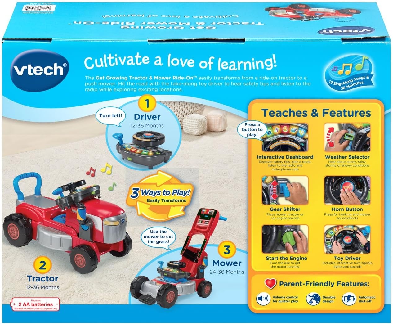 image:imageVTech Get Growing Tractor and Mower RideOn