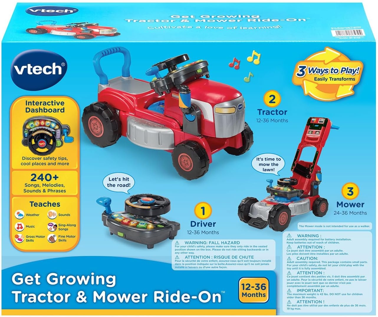 image:imageVTech Get Growing Tractor and Mower RideOn