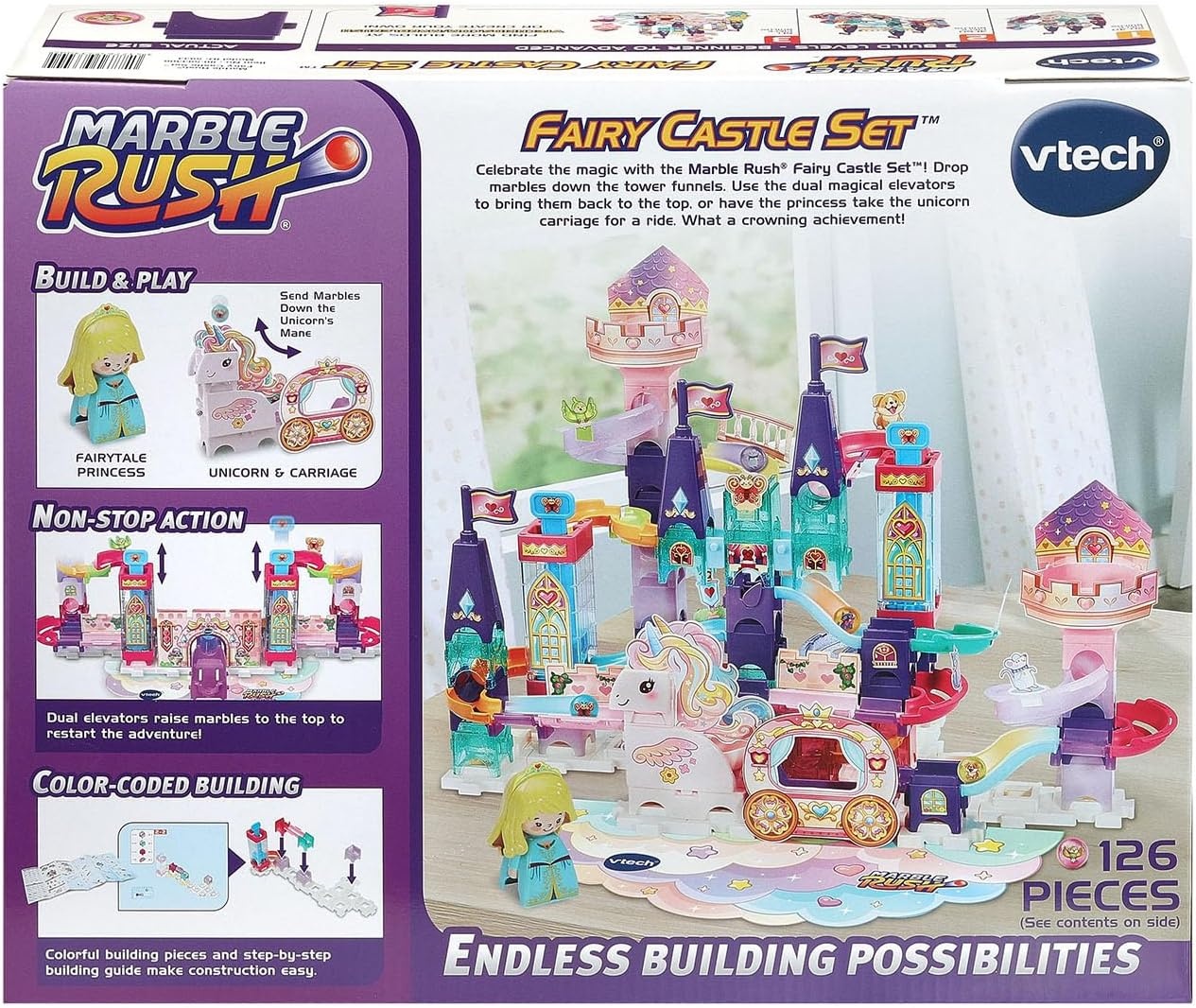 image:imageVTech Marble Rush Fairy Castle Marble Run Princess Set