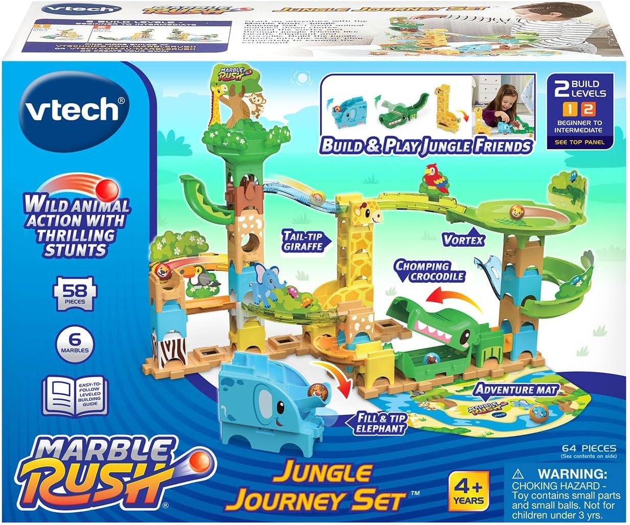 image:imageVTech Marble Rush Jungle Journey Set Preschool Marble Run Toy