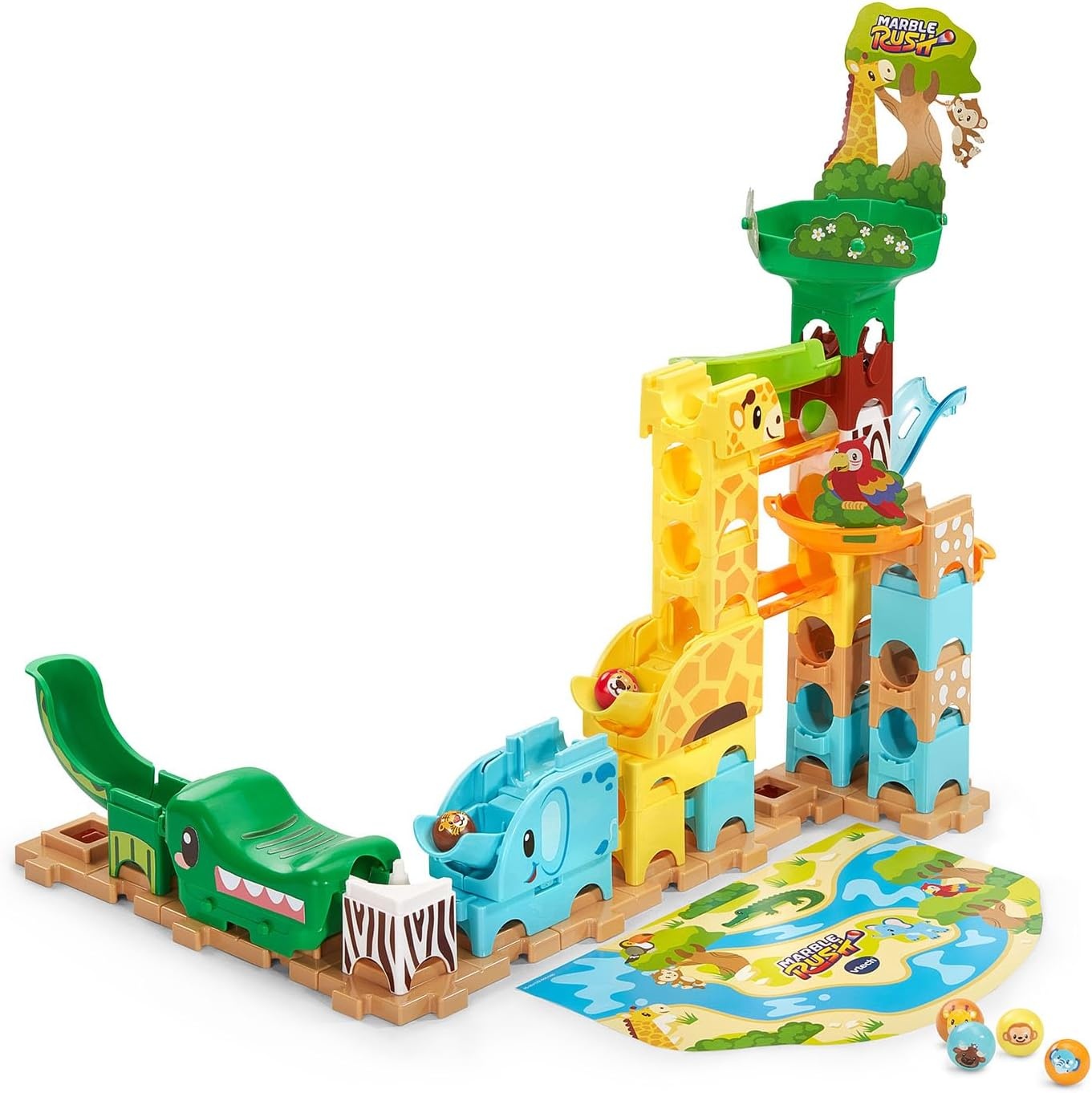 image:imageVTech Marble Rush Jungle Journey Set Preschool Marble Run Toy