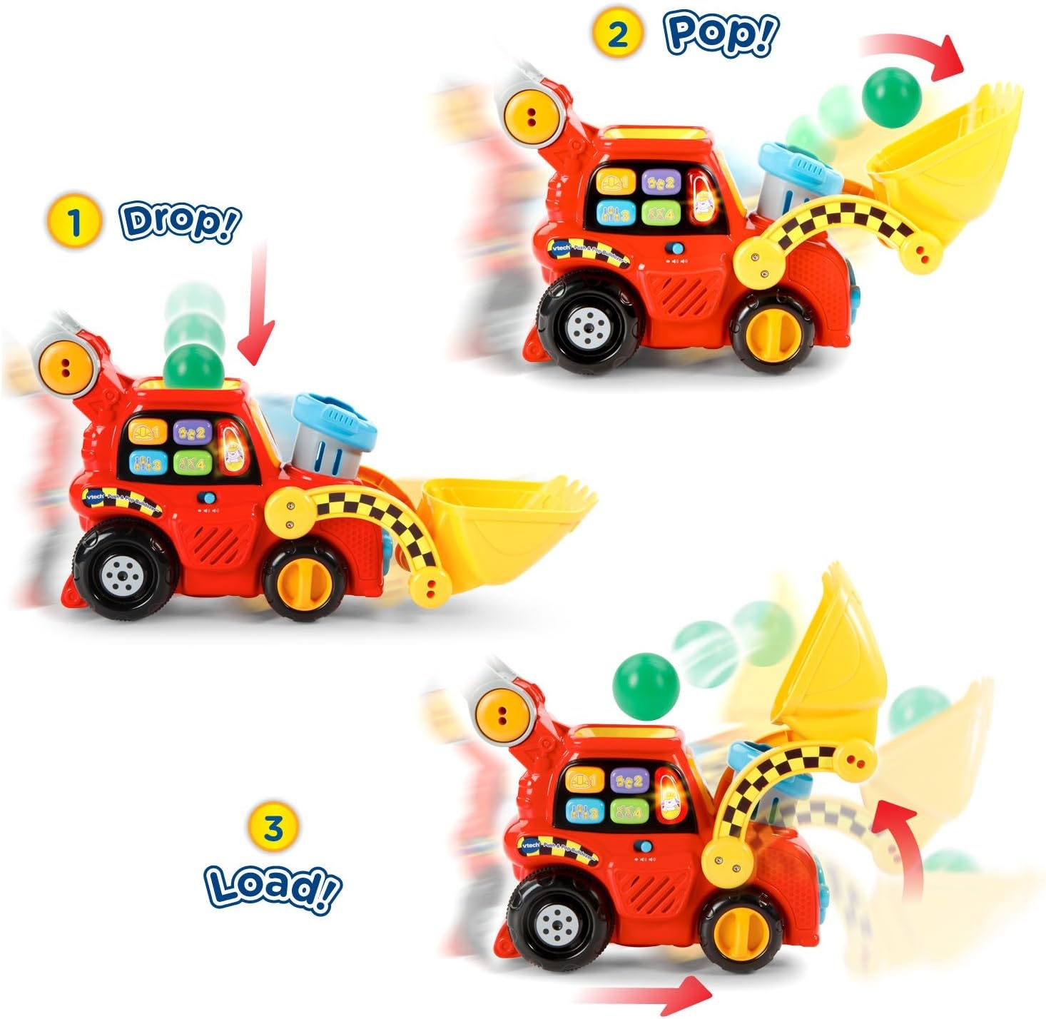 image:imageVTech PopaBalls Push and Pop Bulldozer YellowRed