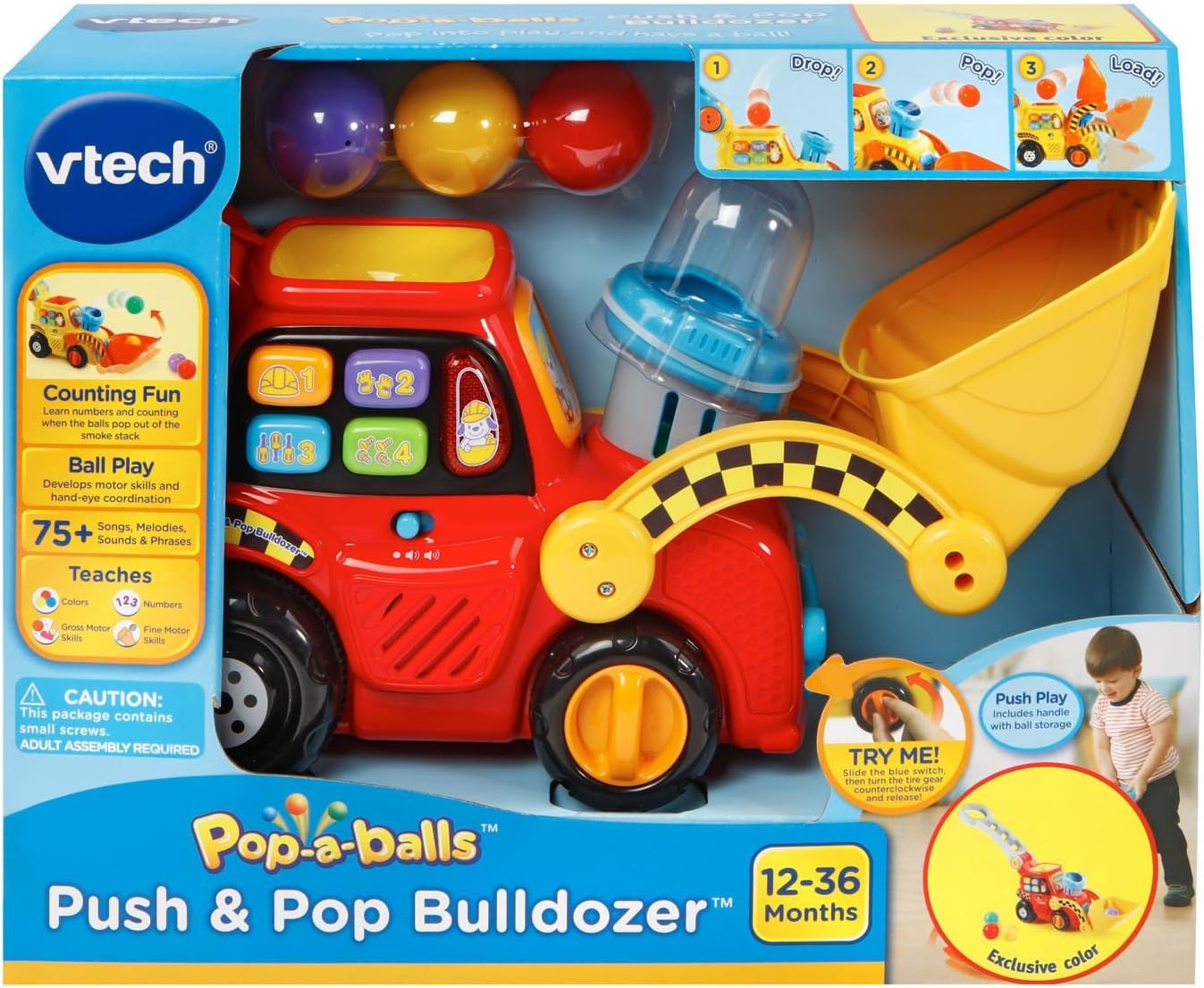 image:imageVTech PopaBalls Push and Pop Bulldozer YellowRed