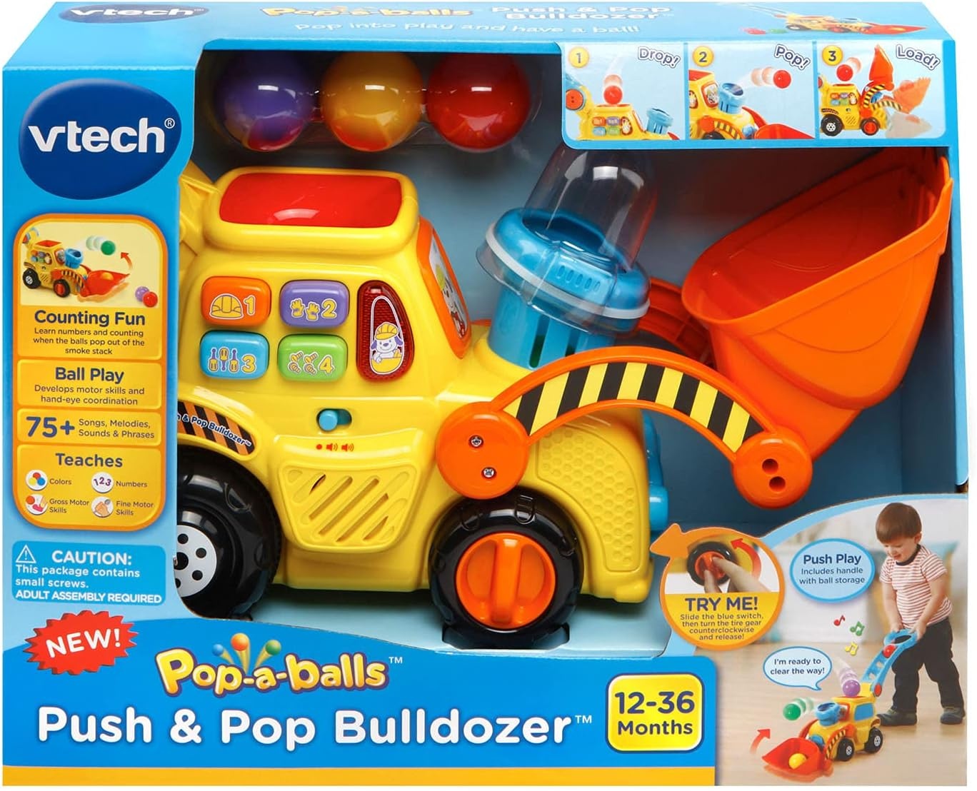 image:imageVTech PopaBalls Push and Pop Bulldozer YellowYellow