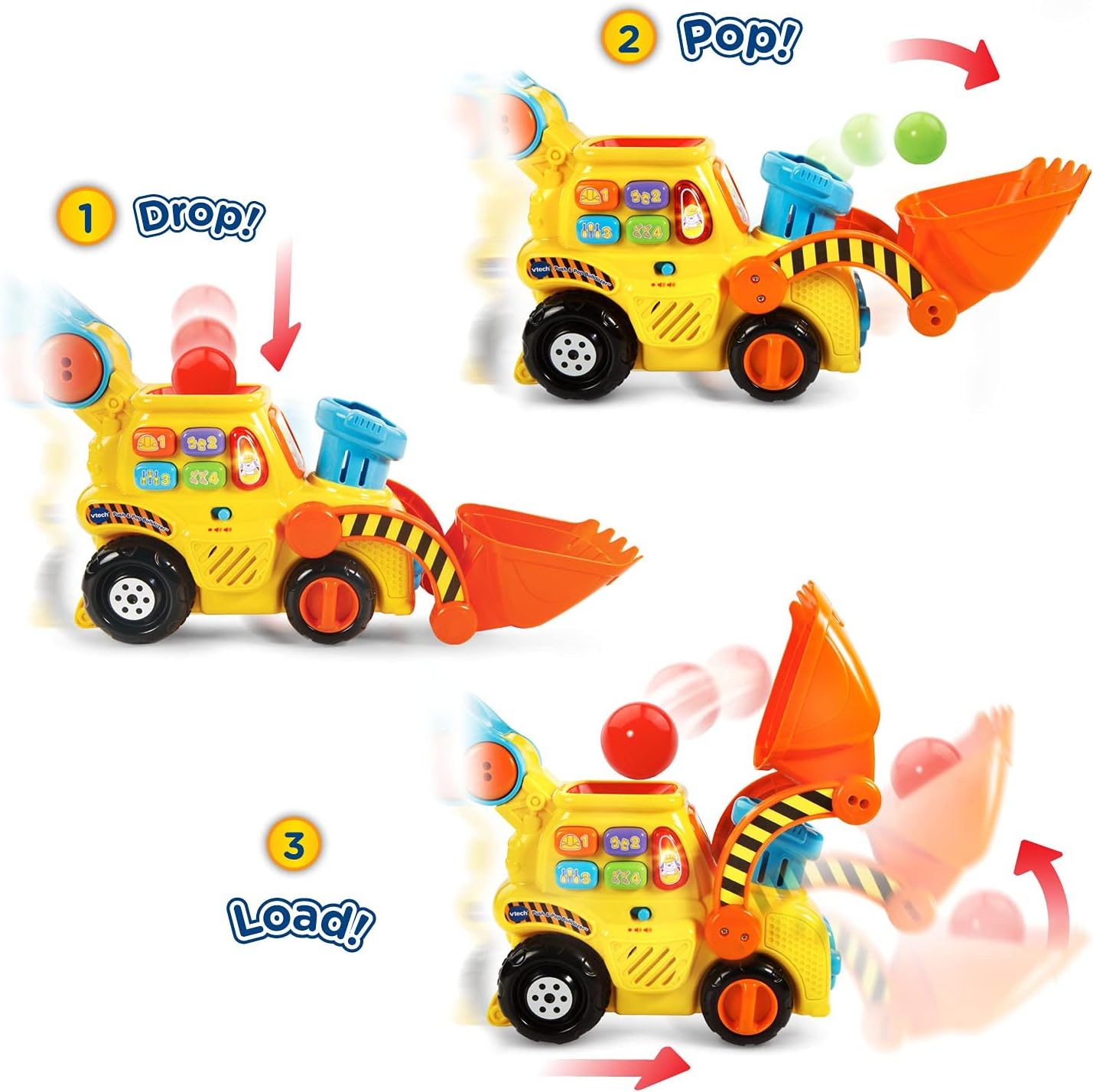image:imageVTech PopaBalls Push and Pop Bulldozer YellowYellow