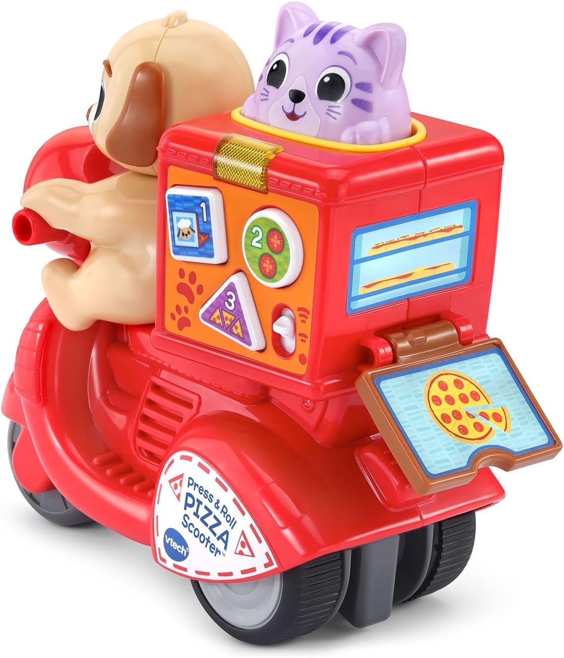 image:imageVTech Press and Roll Pizza Scooter with Puppy and Kitty
