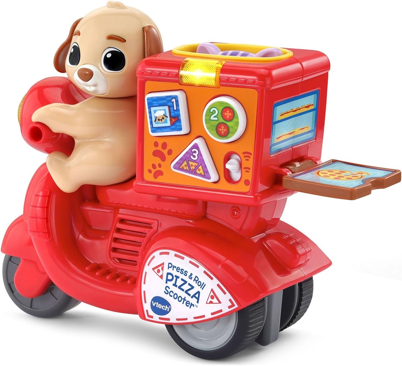 image:imageVTech Press and Roll Pizza Scooter with Puppy and Kitty