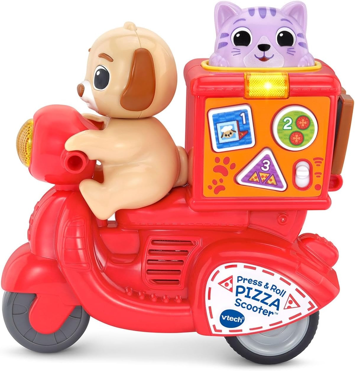 image:imageVTech Press and Roll Pizza Scooter with Puppy and Kitty