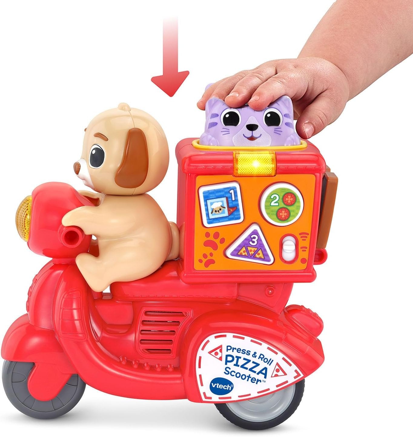 image:imageVTech Press and Roll Pizza Scooter with Puppy and Kitty
