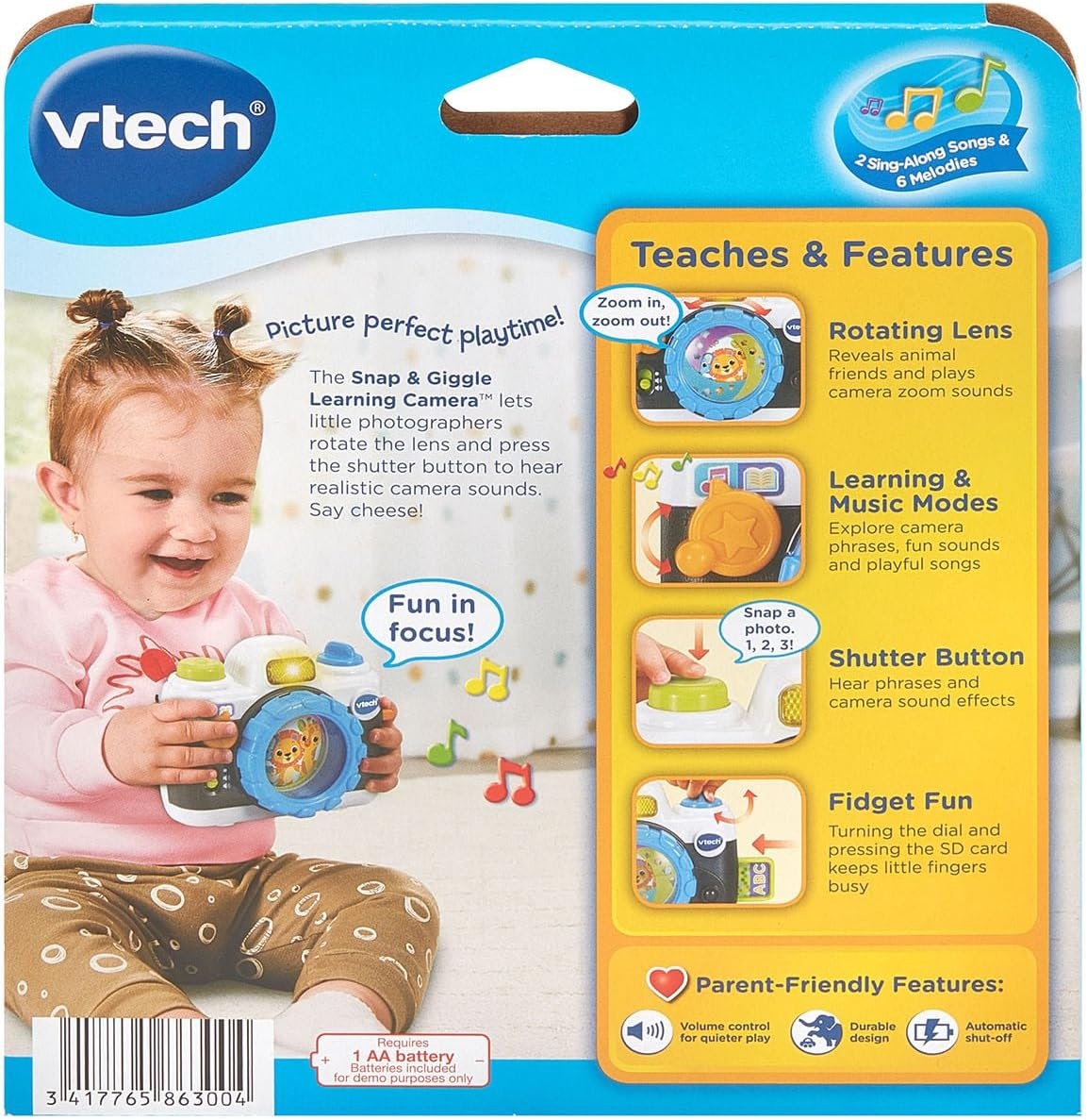 image:imageVTech Snap and Giggle Learning Toy Camera with Realistic Sounds PinkBlack