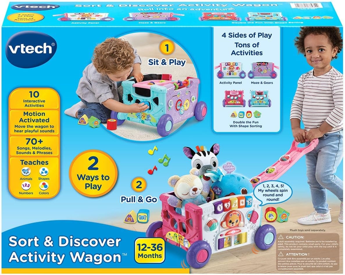 image:imageVTech Sort and Discover Activity Wagon for Toddlers PinkPink