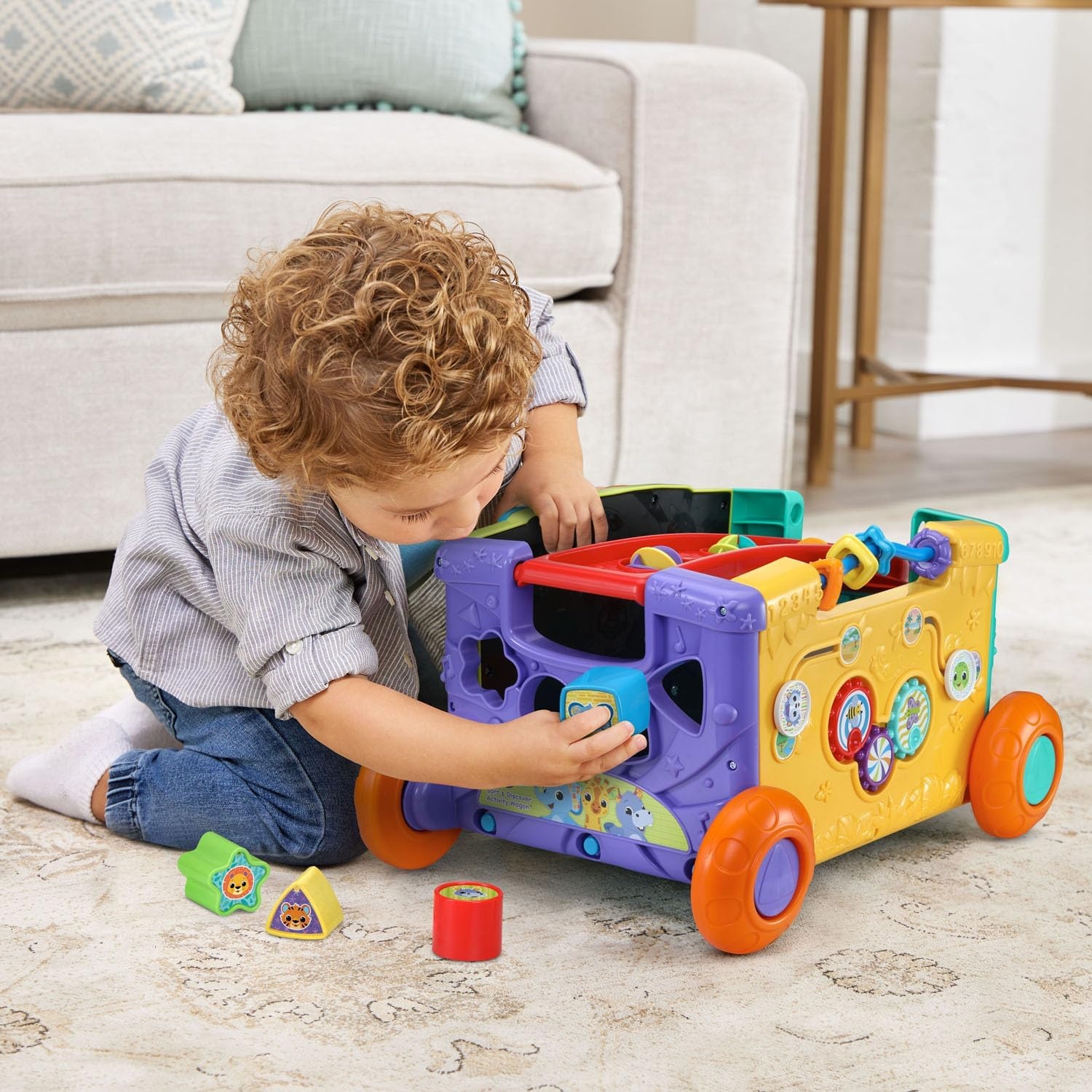 image:imageVTech Sort and Discover Activity Wagon for Toddlers PinkRed