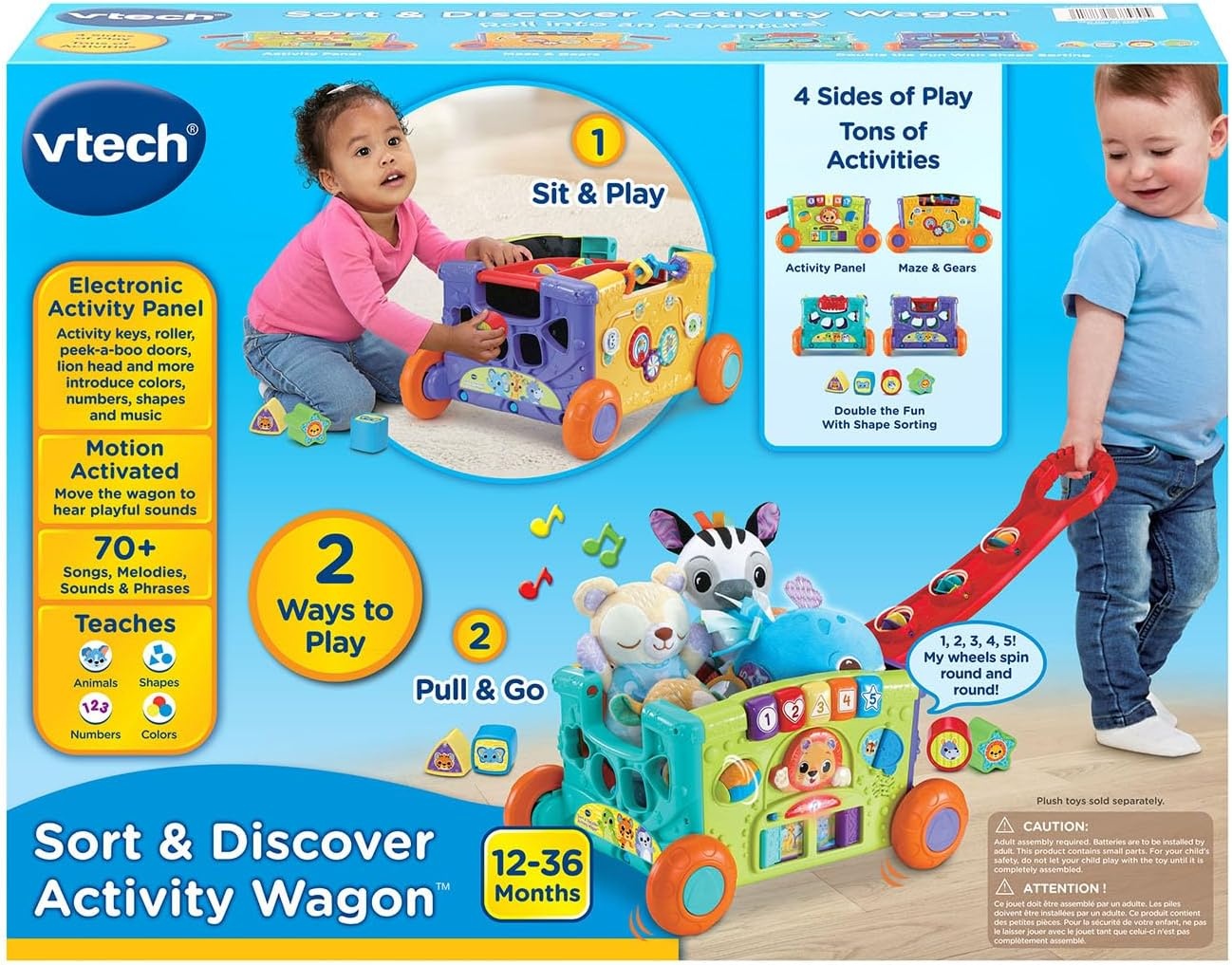 image:imageVTech Sort and Discover Activity Wagon for Toddlers PinkRed