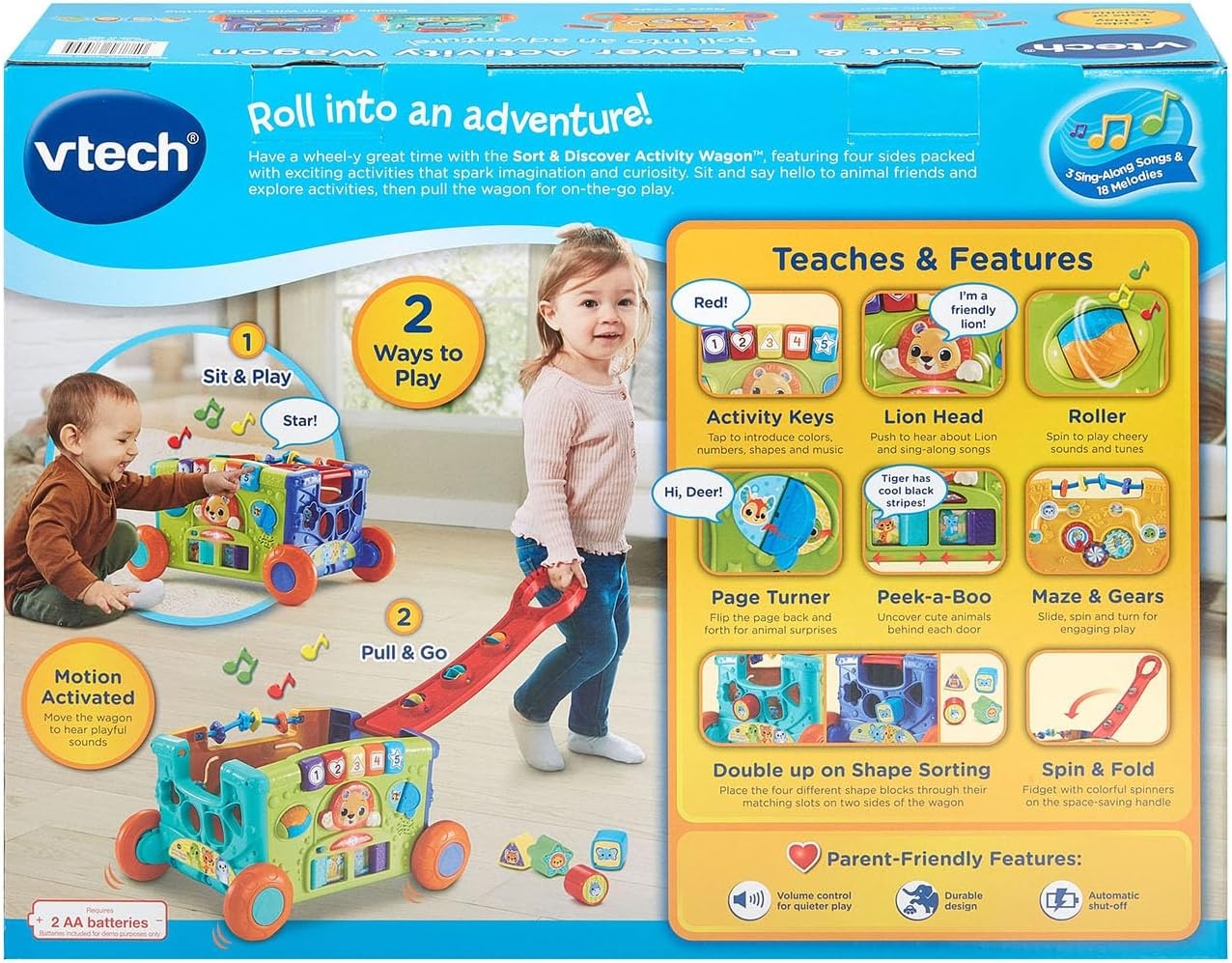 image:imageVTech Sort and Discover Activity Wagon for Toddlers PinkRed