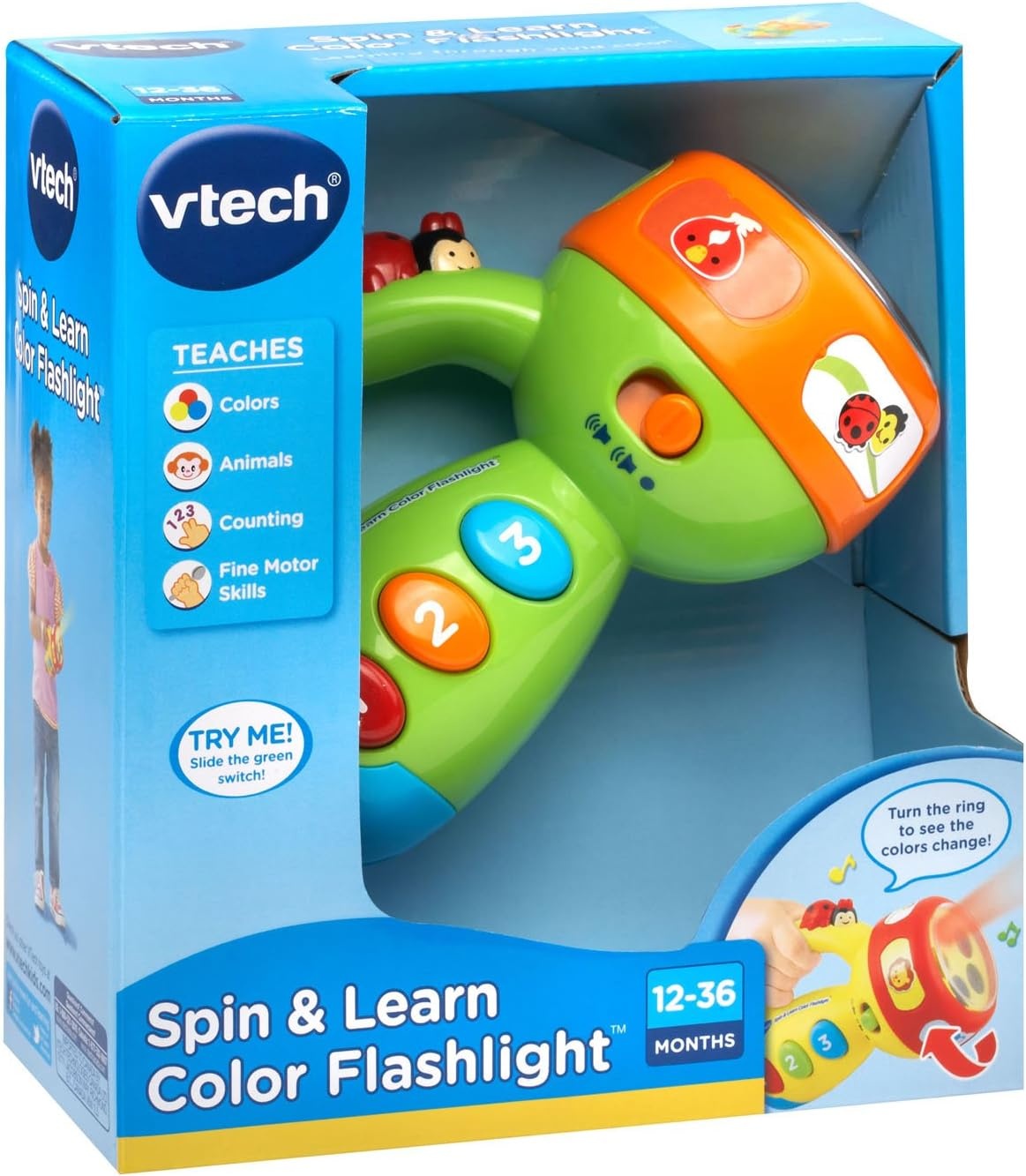 image:imageVTech Spin and Learn Color Flashlight PinkLime Green