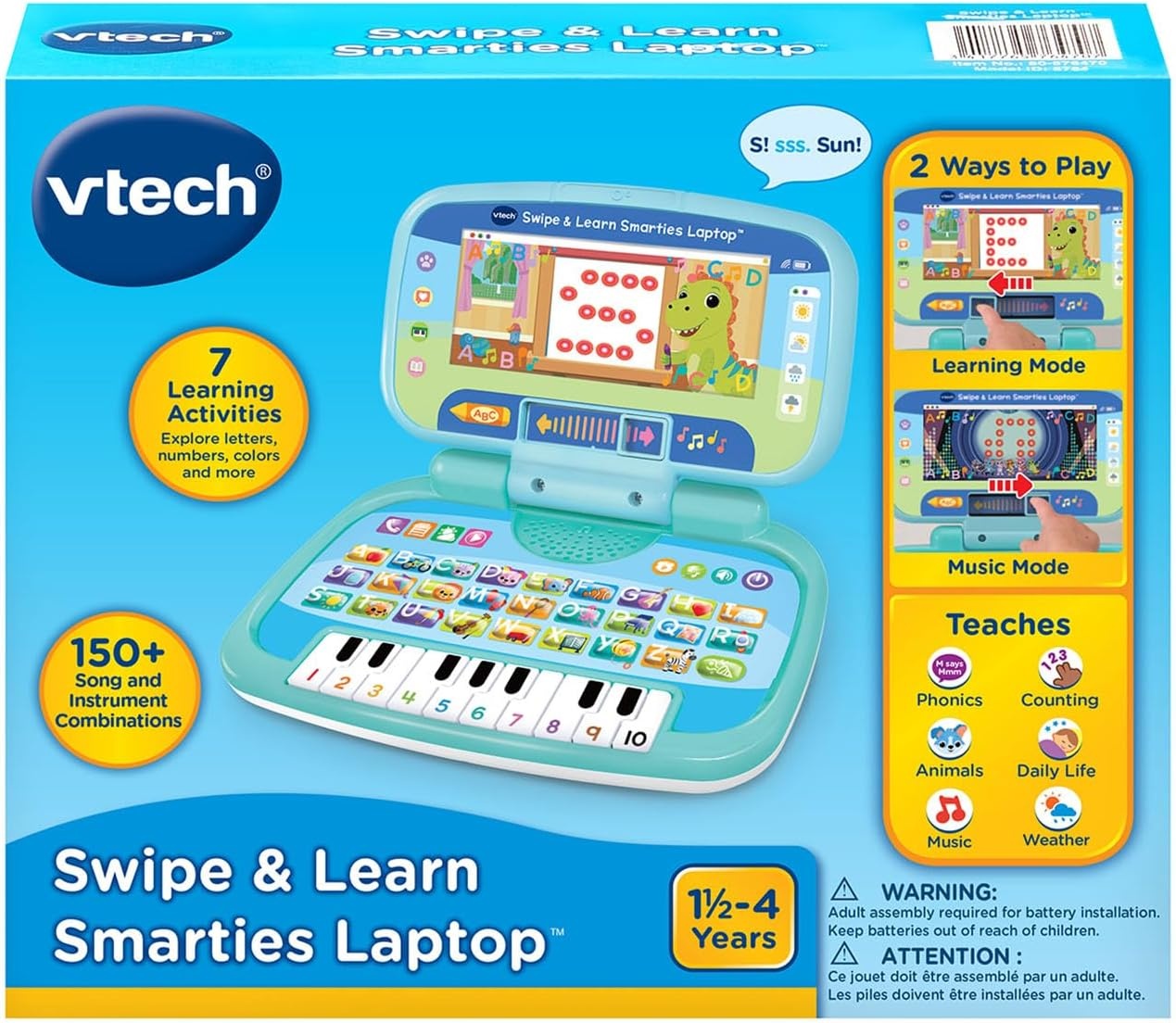 image:imageVTech Swipe and Learn Smarties Laptop Blue