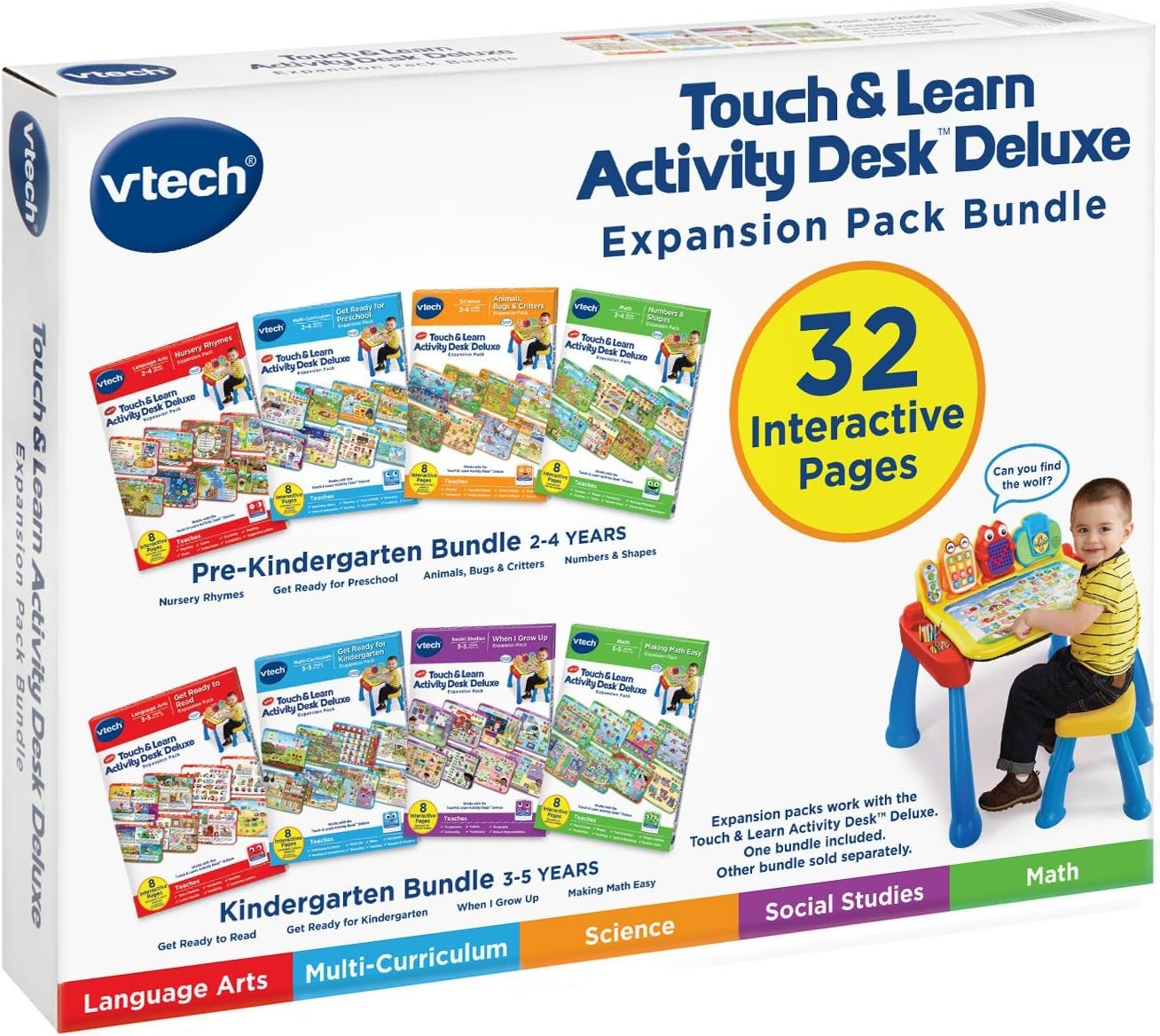 image:imageVTech Touch and Learn Activity Desk 4in1 Kindergarten Expansion Pack Bundle for Age 35Expansion Pack