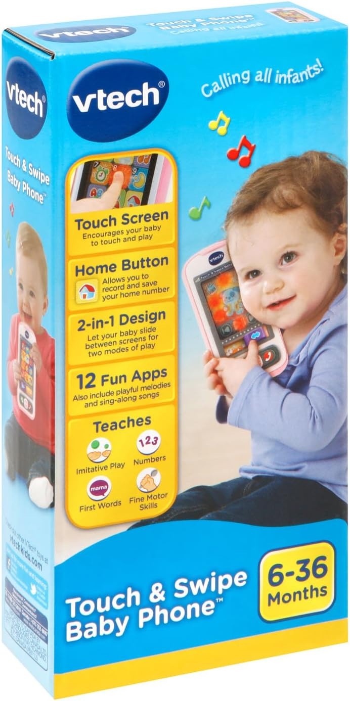 image:imageVTech Touch and Swipe Baby Phone BluePink
