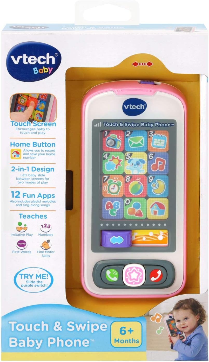 image:imageVTech Touch and Swipe Baby Phone BluePink1
