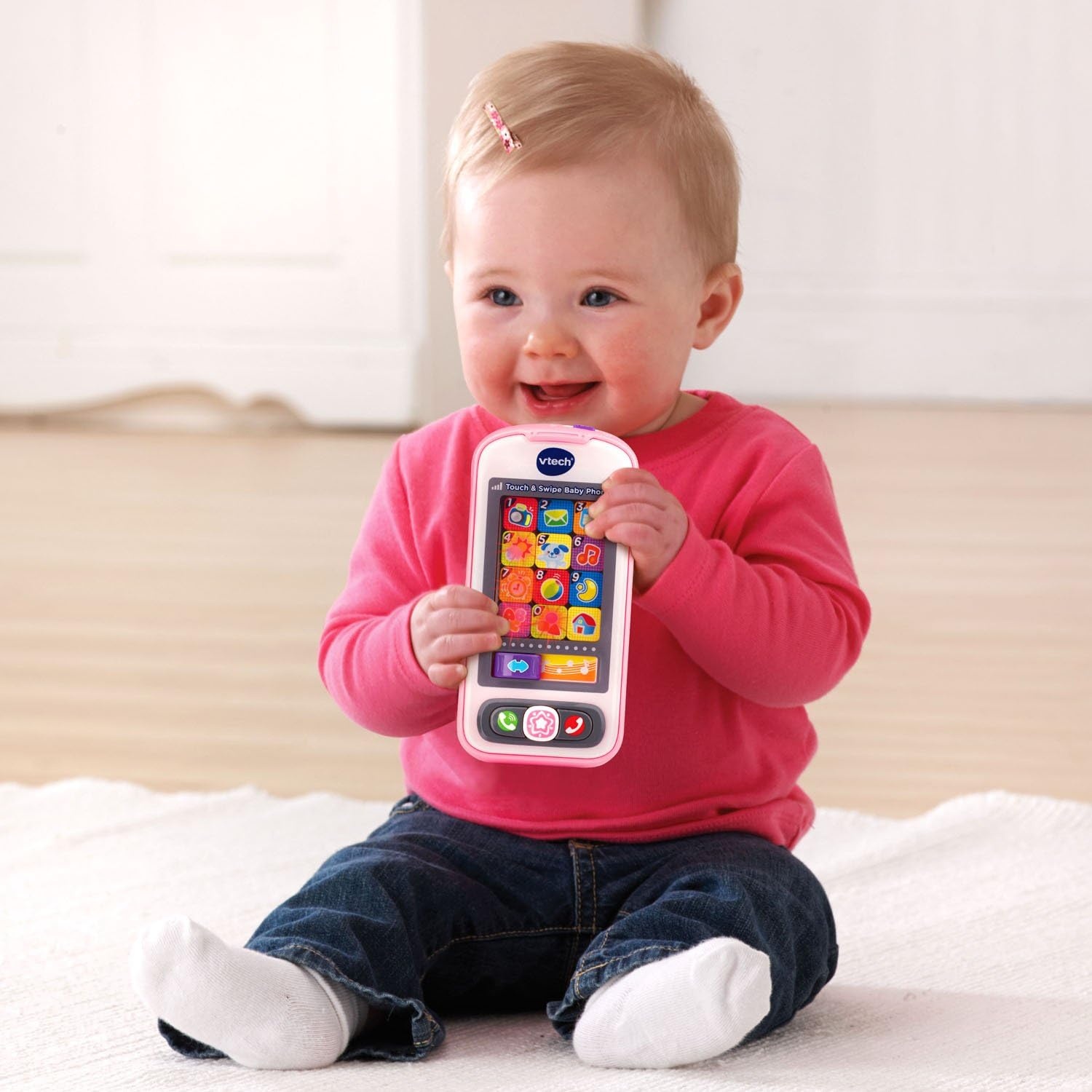image:imageVTech Touch and Swipe Baby Phone BluePink1