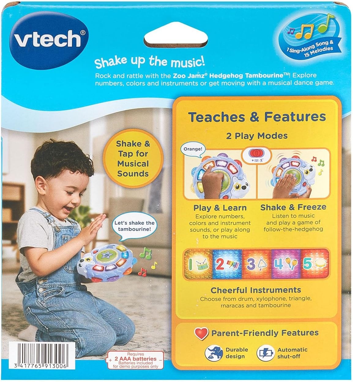 image:imageVTech Zoo Jamz Hedgehog Tambourine with Instruments and Games