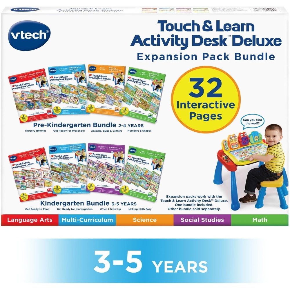 image:imageVTech Touch and Learn Activity Desk 4in1 Kindergarten Expansion Pack Bundle for Age 35Expansion Pack
