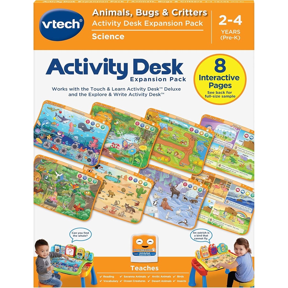 image:imageVTech Touch and Learn Activity Desk Deluxe Expansion Pack for PreschoolersAnimals Bugs and Critters
