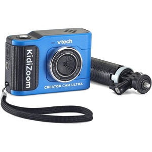 VTech KidiZoom Creator Cam Ultra – Rechargeable Camera with Tripod, Blue(Blue)