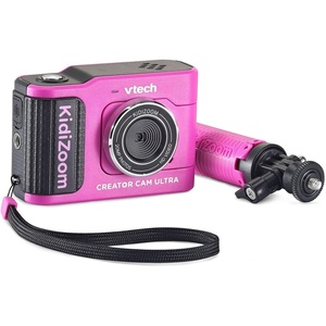 VTech KidiZoom Creator Cam Ultra – Rechargeable Camera with Tripod, Blue(Pink)