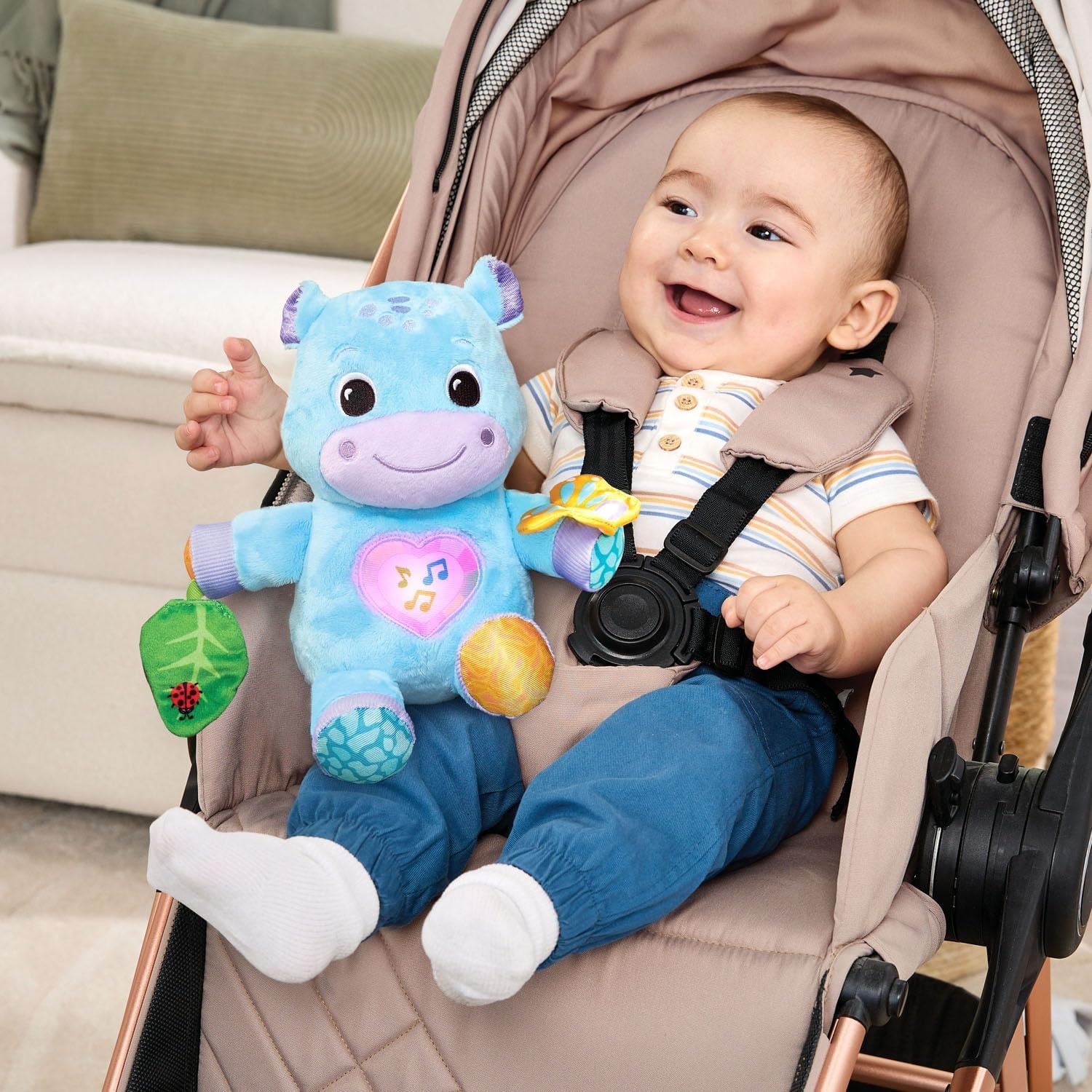 image:imageVTech Baby HugaHippo Musical Plush Toy with Lights and Textures Blue