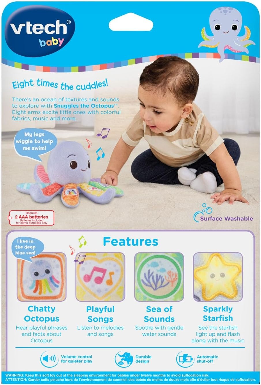 image:imageVTech Baby Snuggles the Octopus Musical Plush Toy